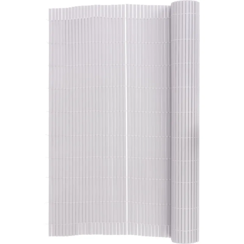 Umelý bambusový plot PVC 900 mm, svetlá sivá, 3 m, UV ochrana