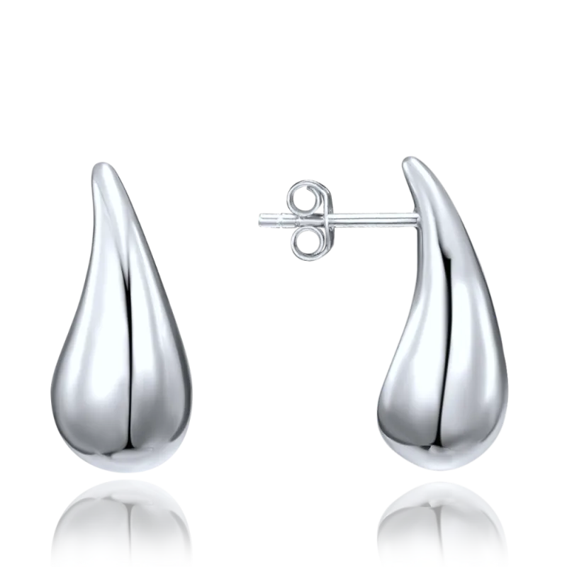 MINET Moderní stříbrné náušnice velké kapky JMAN0565SE01