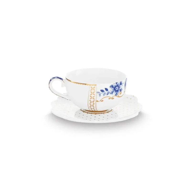 Pip Studio Royal White espresso šálek s podšálkem 100ml, bílý