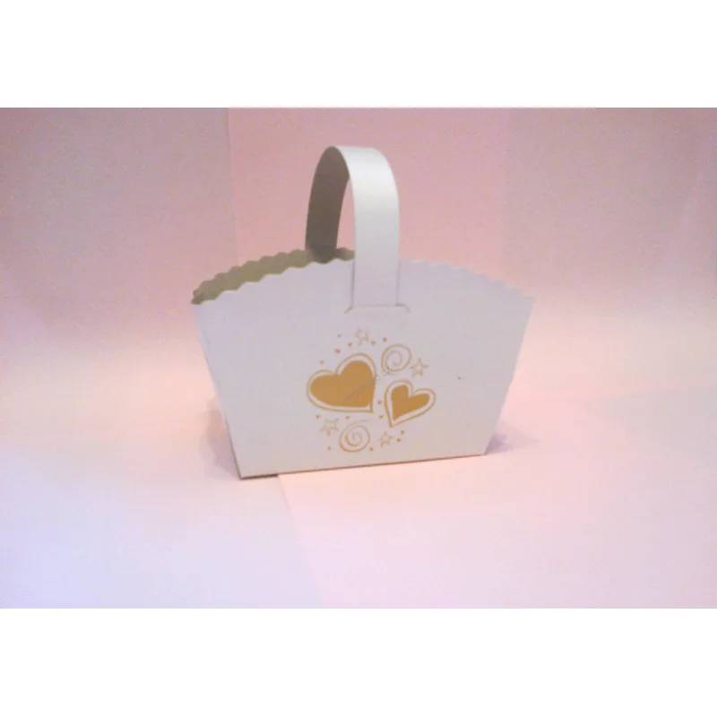 Svatební košíčky s potiskem "Srdíčka" 10 x 8 x 6 cm [1 ks] (71705.3-3A,CH11A) (Svatební košíčky s potiskem "Srdce" 10 x 8 x 6 cm [1 ks] (71705.3))