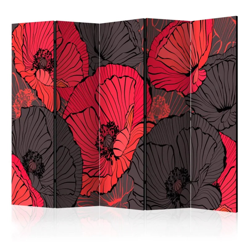 Artgeist Paraván - Pleated poppies [Room Dividers]
