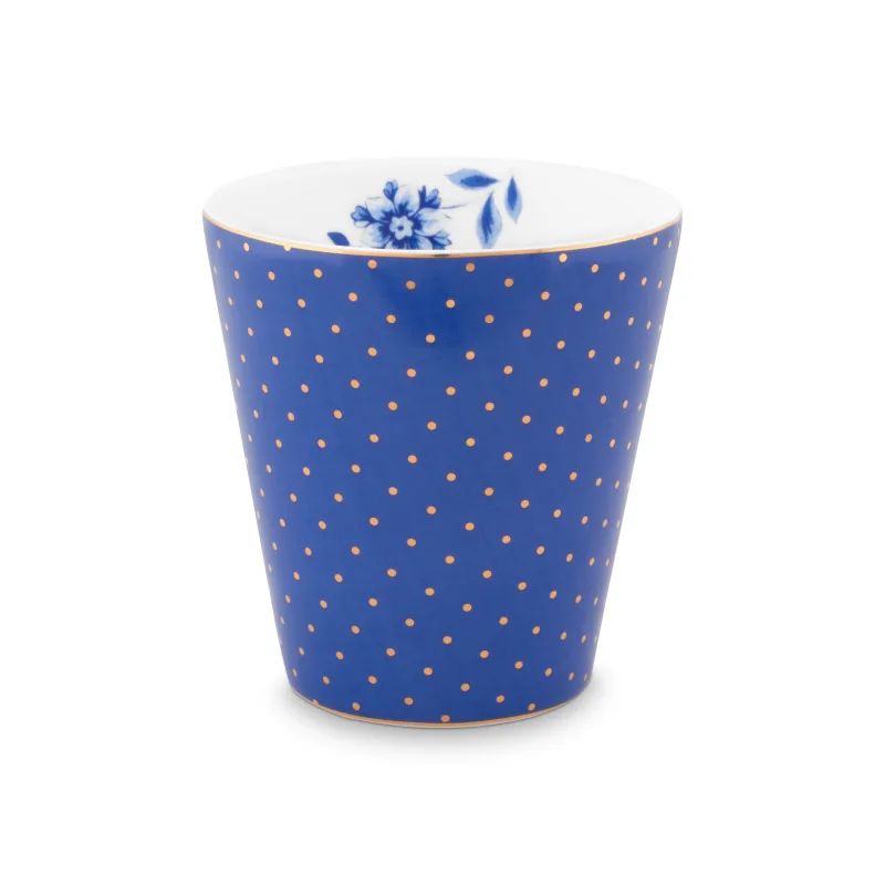 Pip Studio Royal dots blue hrnek bez ucha 230ml, modro-bílý