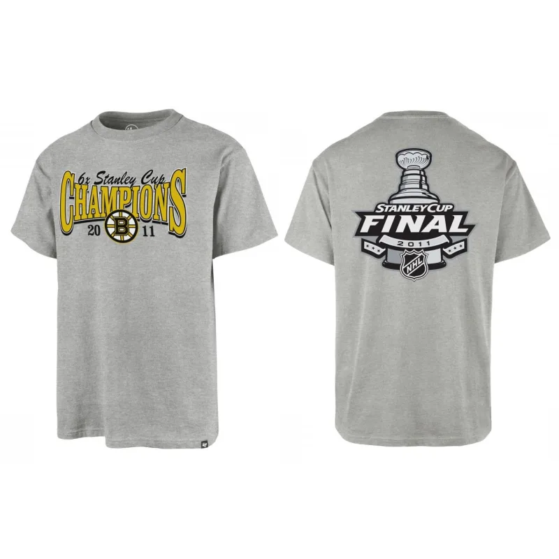 '47 Brand Boston Bruins Stanley Cup Champions 2011 tričko šedé pánske