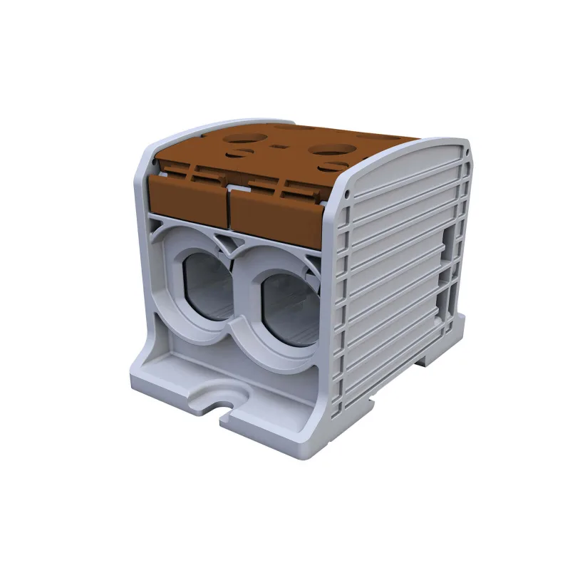 Univerzálna svorka SIMBLOCK STB 185-2 hnedá Al/Cu 2x185mm2 jednopólová, 4 otvory