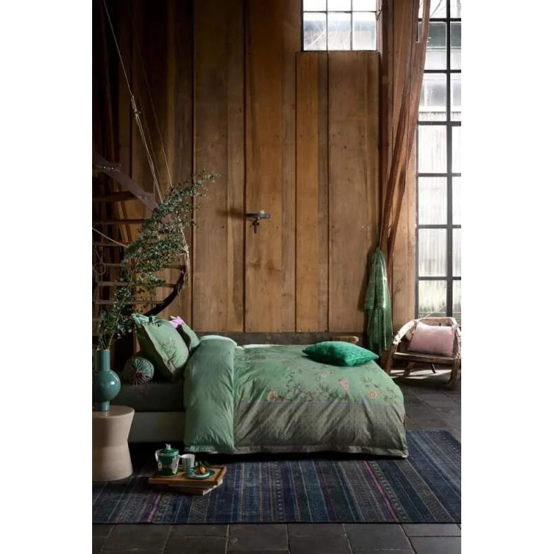 Pip Studio perkálové povlečení Bustani zelený 140x200 + 70x90 cm