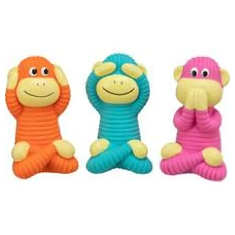 Moudrá opice, hračka se zvukem, 12 cm, plněný latex, 3 varianty 1 ks/ 3 varianty