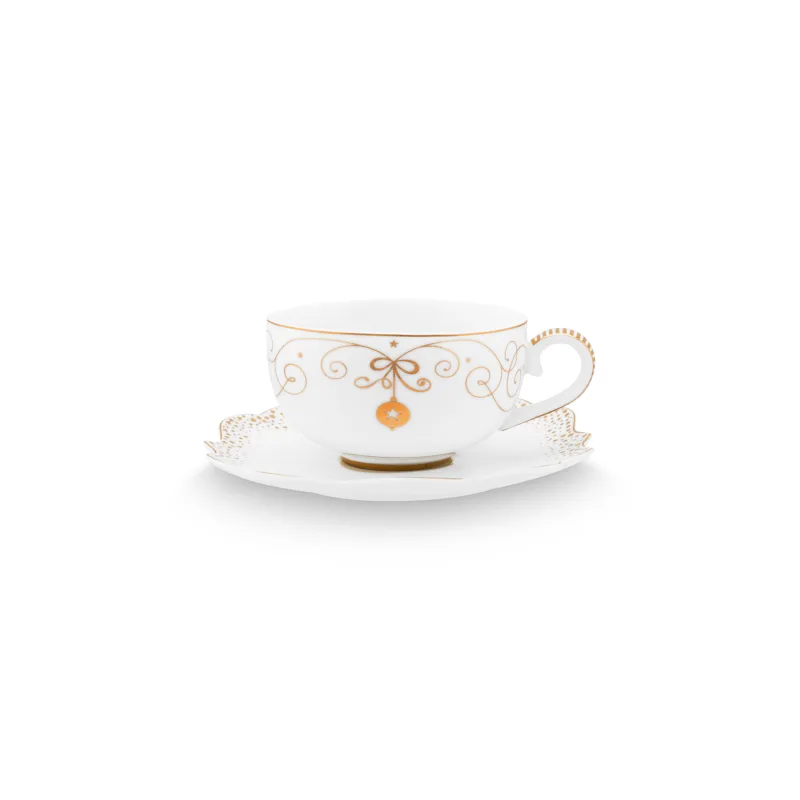 Pip Studio Royal Winter espresso šálek s podšálkem 100ml, bílý