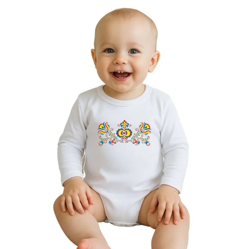 Detské body s potlačou New Baby Ľudový vzor