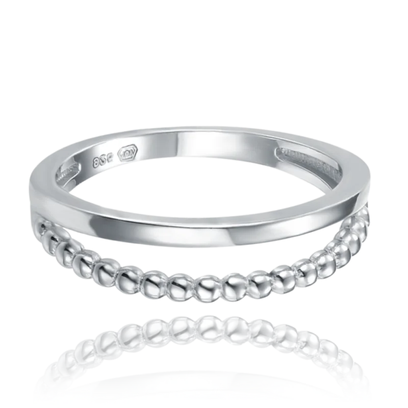 MINET Dvojitý stříbrný prsten vel. 59