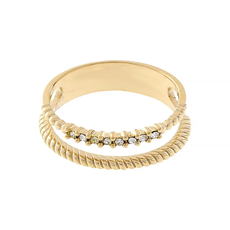 MPM Dámský ocelový nerezový prsten 70013 (velikost 56) - pozlacený