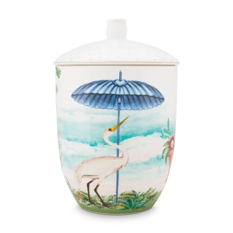 Pip Studio Jolie Heron skladovací dóza 1,5l, bílá