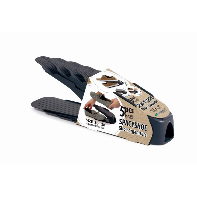 Prosperplast s.r.o. Sada organizérov na topánky veľkosť 30-38 farba antracit v balení 5 ks