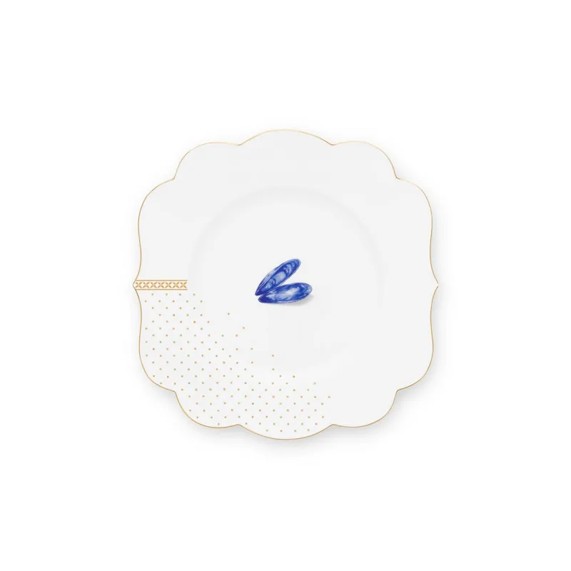 Pip Studio Royal Yerseke talíř Ø23,5cm, bílo-modrá