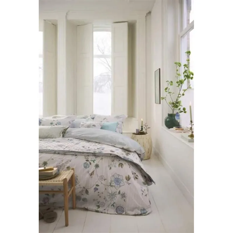 Pip Studio perkálové povlečení Flores Bailando bílé 140x200 + 70x90 cm