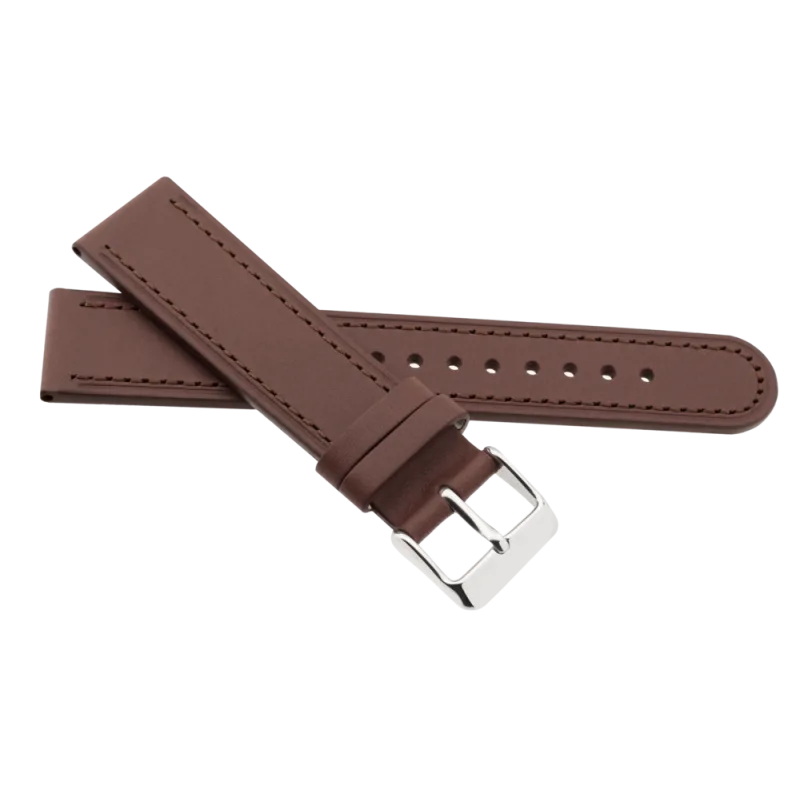 JVD Kožený unisex hnědý řemínek na hodinky R41602/22