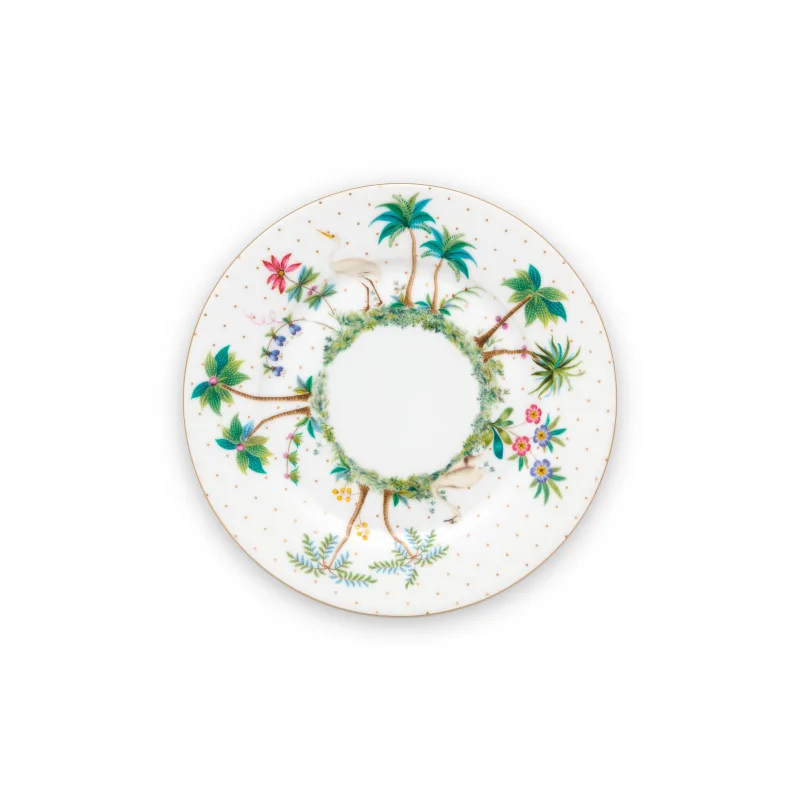 Pip Studio Jolie dots gold, talíř ∅17cm, bílý