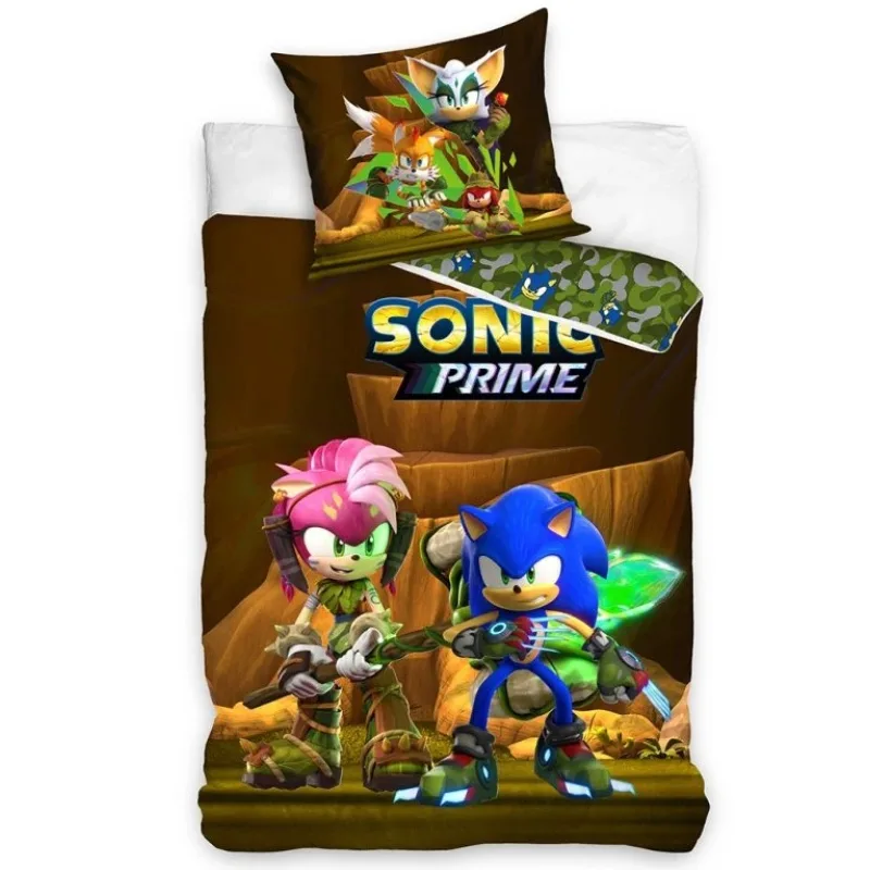 Detské obliečky Ježko Sonic Sonic a Amy Rose 140x200/70x90 cm