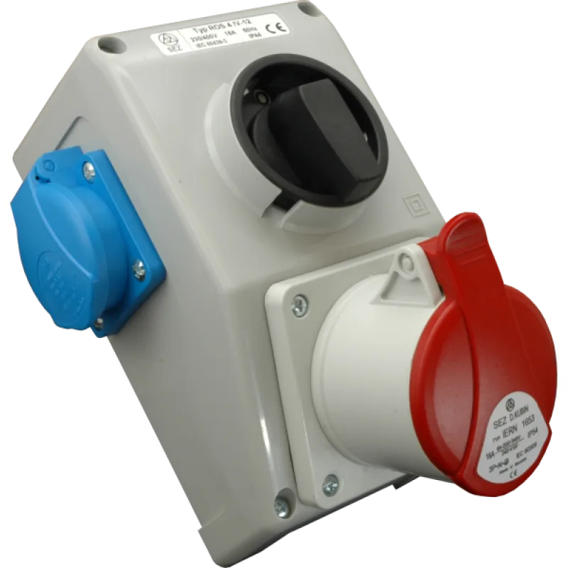 SEZ DK a. s. Rozvodnica zásuvková ROS4/V-12LP 16A/400V 5P, 2x16A 250V s reverzným prepínačom uzamknutie