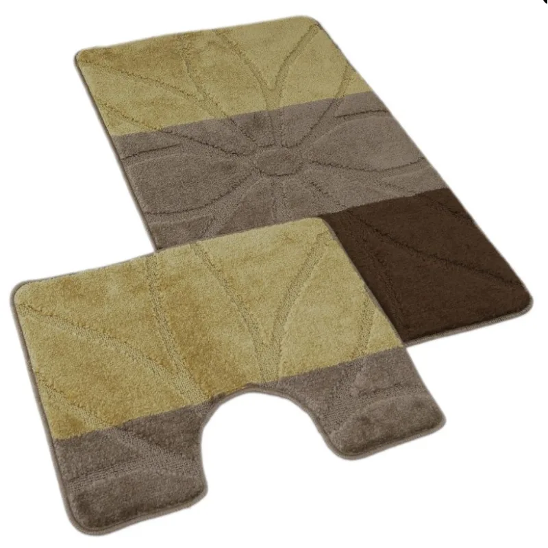 Kúpeľňová a WC predložka Helga hnedá 60x100+60x50cm