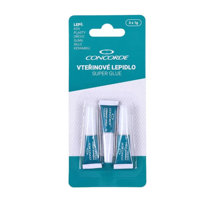 Vteřinové lepidlo CONCORDE, 3x1g, blistr (A65454)