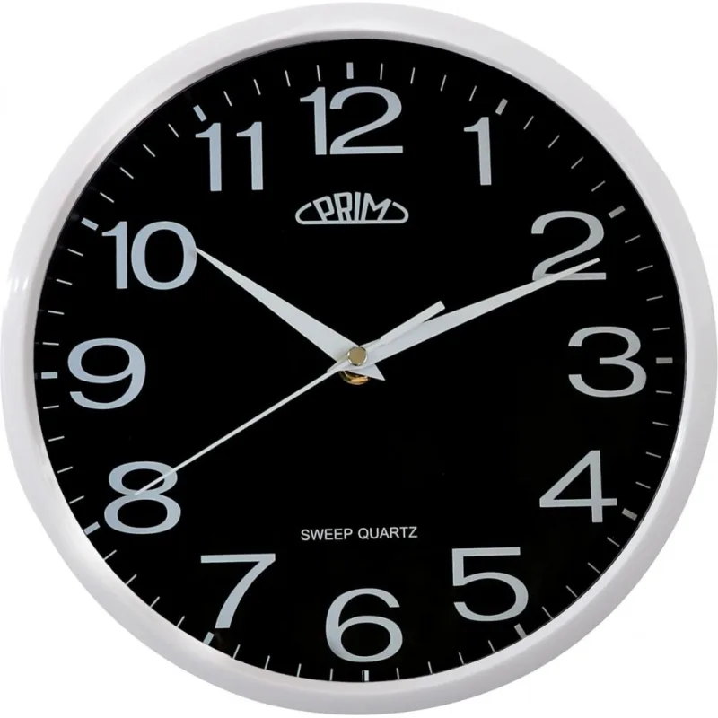 PRIM Netikající tiché sweep černé hodiny PRIM Linea - 3988 black