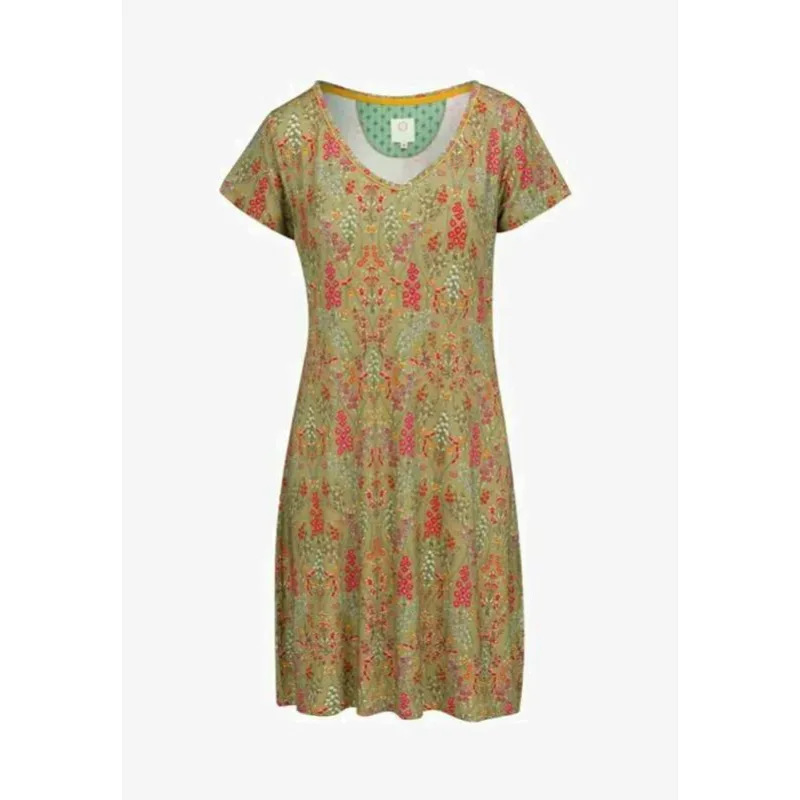 Pip Studio Djoy noční košile s krátkým rukávem Primavera, zelená