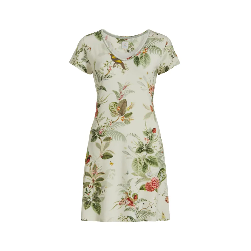 Pip Studio Djoy noční košile Floris off-white, bílá