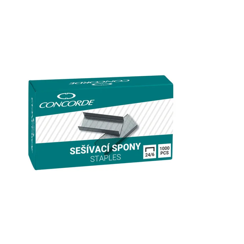 Drátky do sešívačky CONCORDE 24/6, 1000 ks - CH1C (Sešívací spony CONCORDE 24/6, 1000 ks)