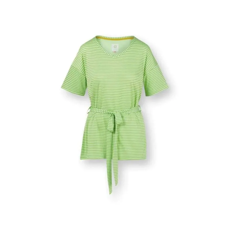 Pip Studio triko s krátkým rukávem Tonya Little Sumo Stripe, zelené