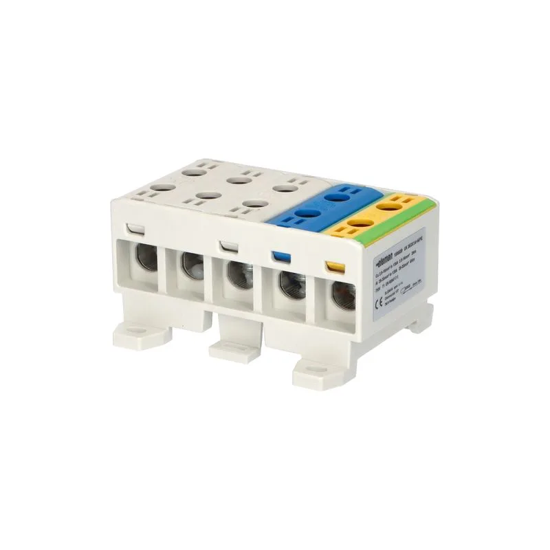 ELEMAN Svorka univerzálna UK 35/3x1A+N/PE, 135A, 5x35mm2 5pól, AL/CU, krytá, 3 x sivá/modrá/zeleno-žltá, na DIN a Montážnu dosku