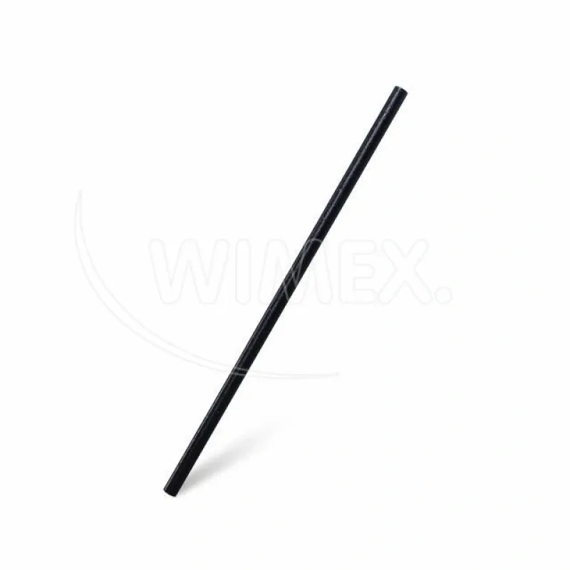 Slámka (bio-kompozit) černá Ø6mm x 21cm [200 ks] (40219 - 8B)