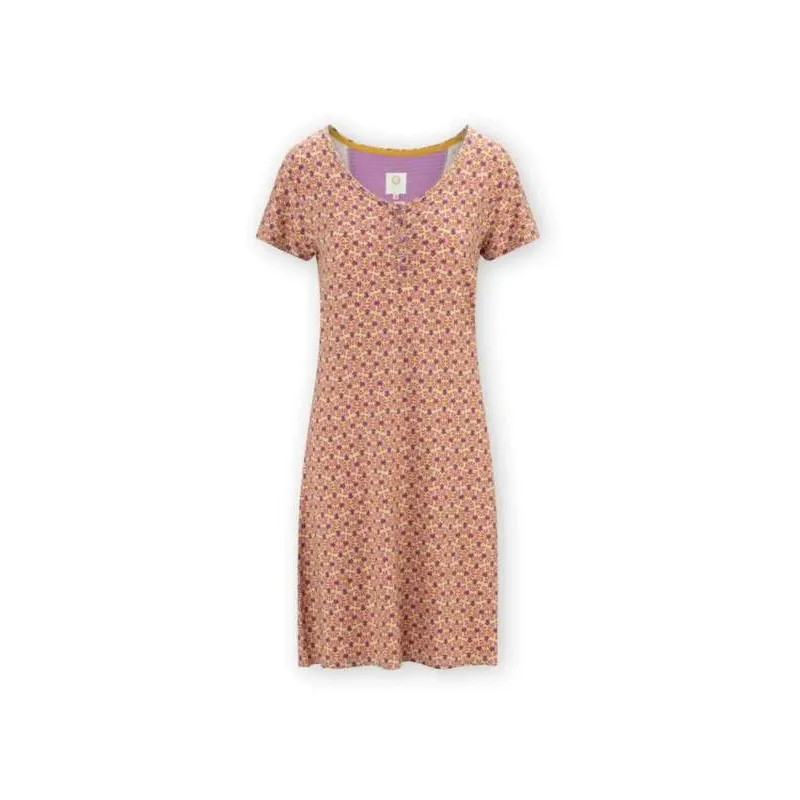 Pip Studio Daisy noční košile s krátkým rukávem Verano, lila