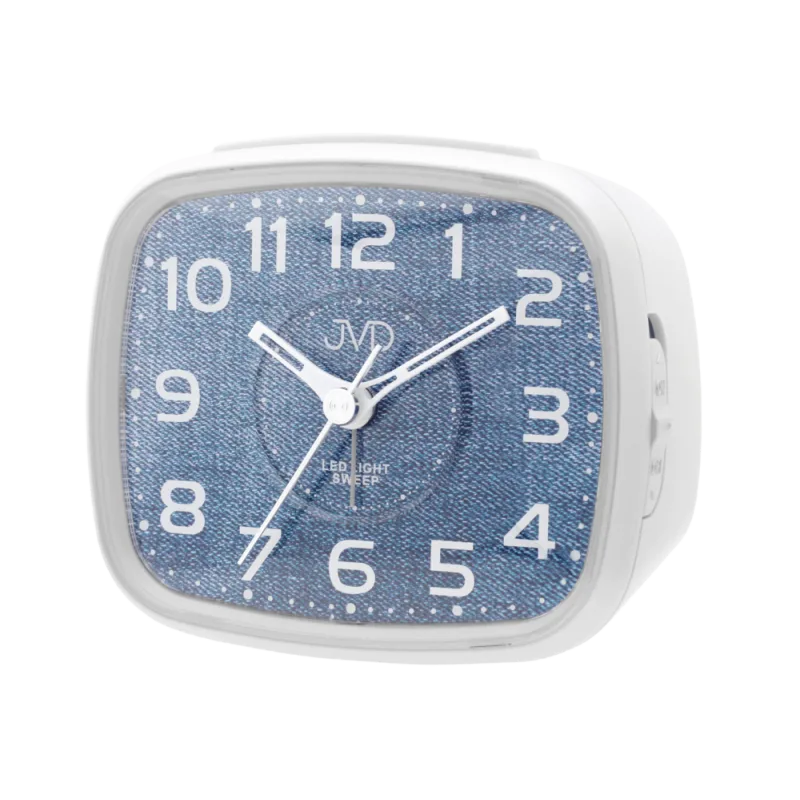 JVD Analogový modrý netikajicí tichý budik JVD SRP003.1
