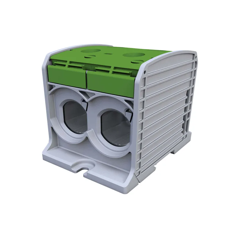 Univerzálna svorka SIMBLOCK STB 300-2 zelená Al/Cu 2x300mm2 jednopólová, 4 otvory