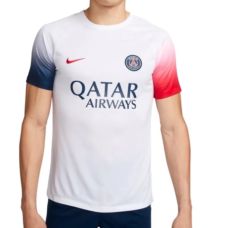 Nike Paris Saint-Germain FC - PSG predzápasový dres biely pánsky 2023-2024