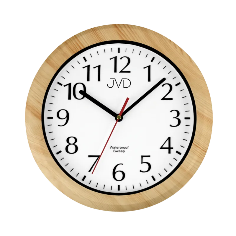JVD Koupelnové netikající hodiny v imitaci dřeva JVD SH494.4