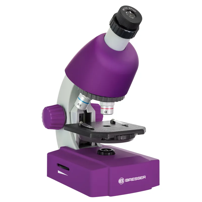 Detský mikroskop Bresser Junior 40x-640x, fialový