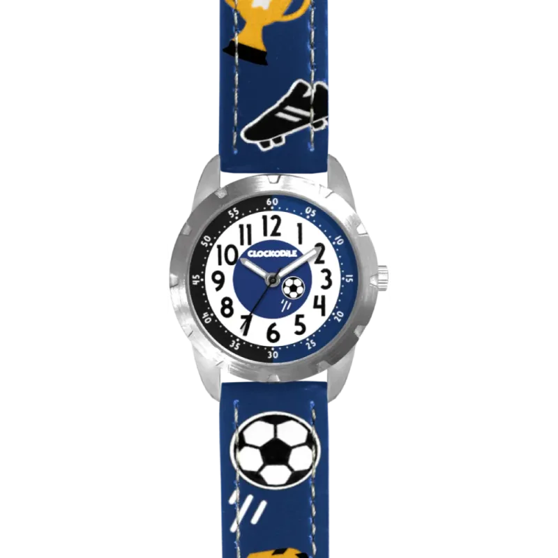 CLOCKODILE Svítící modré fotbalové chlapecké hodinky FOTBAL CWB0070
