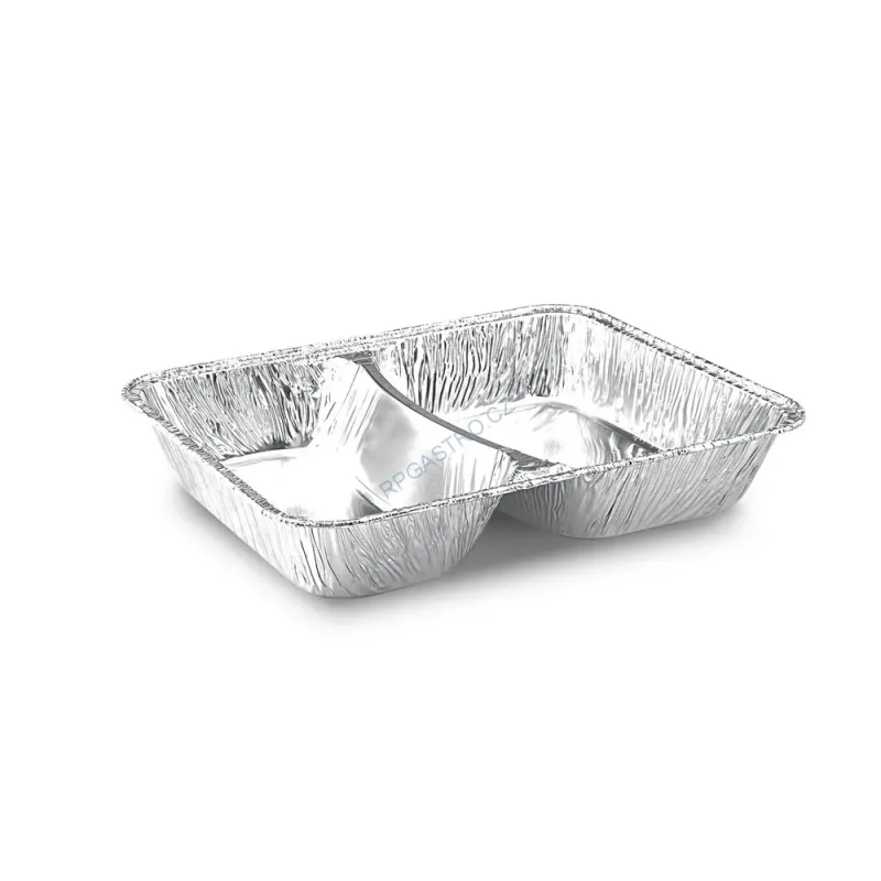 Menu mísa 2-dílná ALU (1020 ml) 22,7 x 17,7 x 3,9 cm [100 ks] (79612)