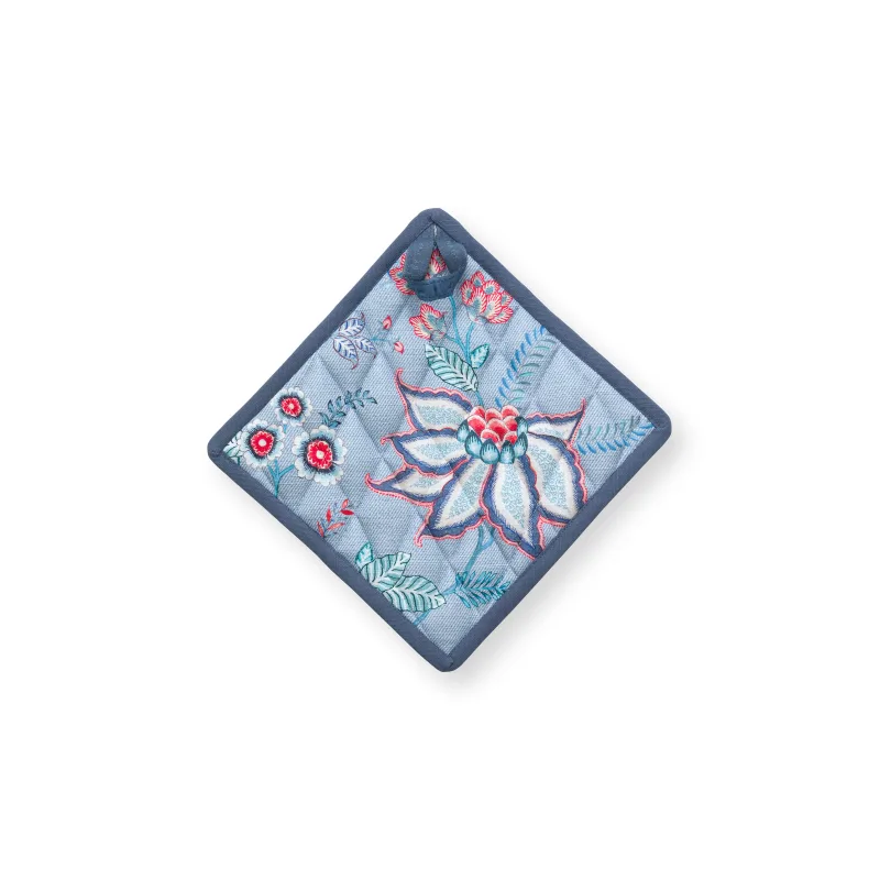 Pip Studio Flower Festival podložka pod hrnec 22x22cm, světle modrá
