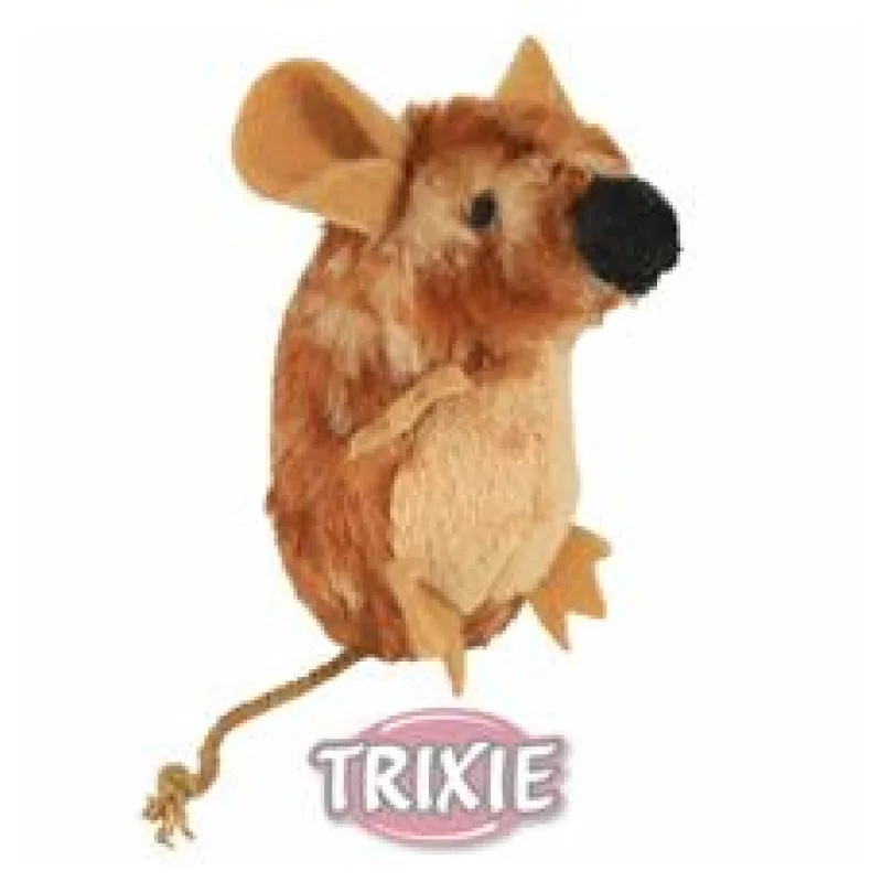 Stojící pískací plyšová myš s catnipem 8 cm TRIXIE 1 ks