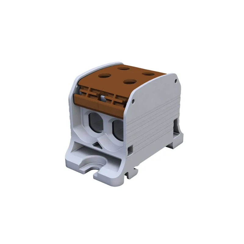 Univerzálna svorka SIMBLOCK STB 50-2 hnedá Al/Cu 2x50mm2 jednopólová, 4 otvory