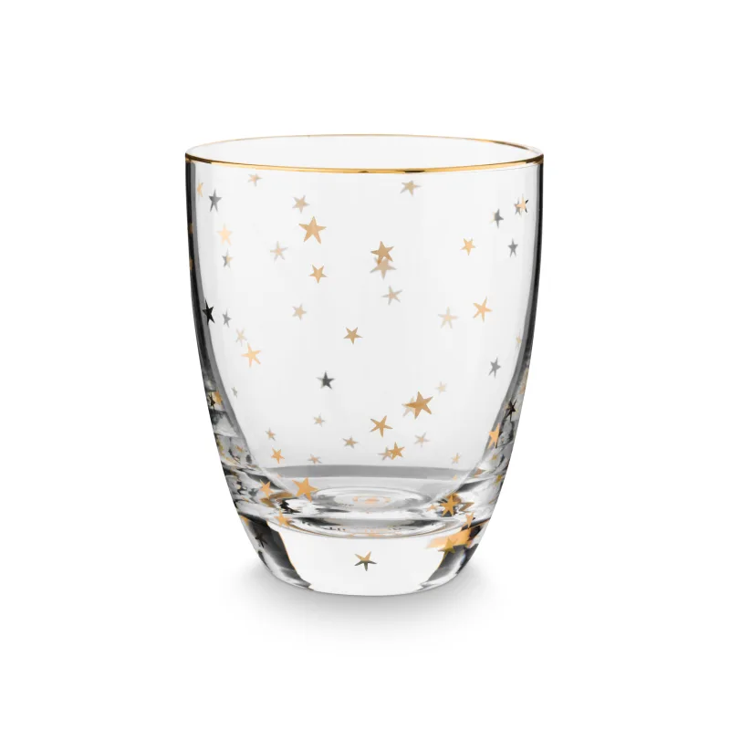 Pip Studio Royal Winter Stars Gold sklenice na vodu, 325ml