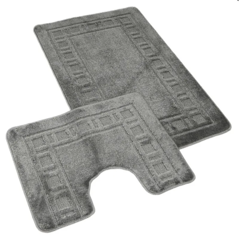 Kúpeľňová a WC predložka rám sivý 60x100+60x50cm