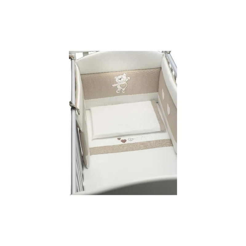 CAM obliečky do postieľky ORSO G24 - biela/béžová