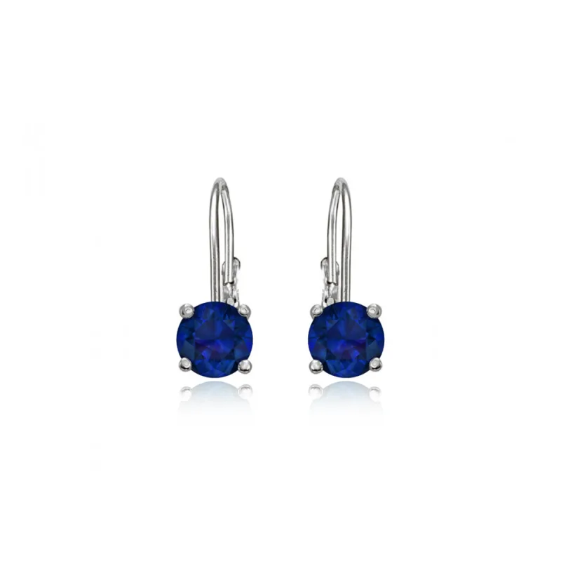 JVD Dámské stříbrné klasické náušnice se safíry na patent SVLE0620XH2M400