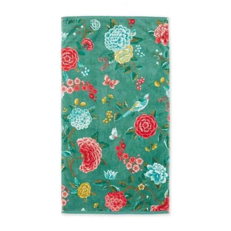 Pip Studio Good Evening bavlněný froté ručník zelený 55x100 cm