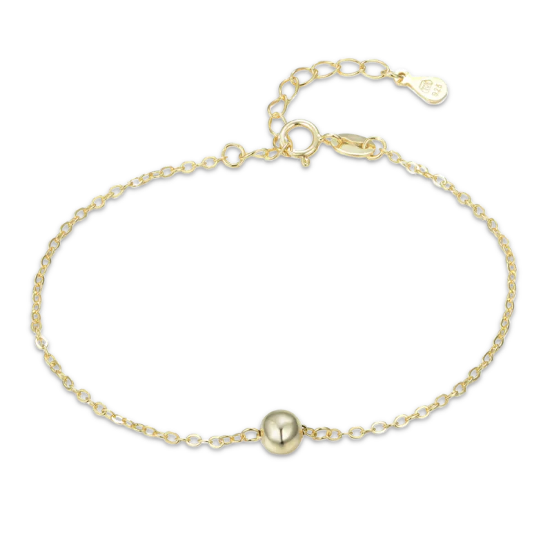 MINET Pozlacený stříbrný náramek kulička 5 mm