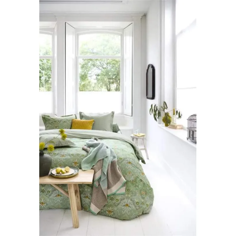Pip Studio perkálové povlečení Saluti Piccolo zelené 200x200 + 2x 70x90 cm