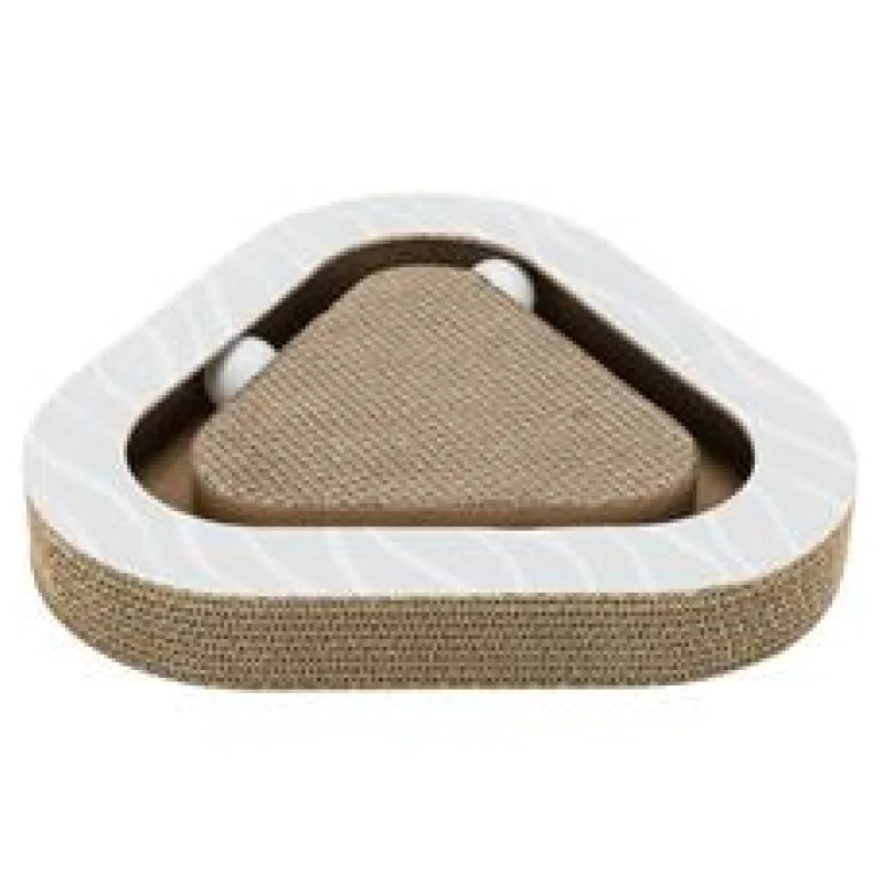 Škrabací karton triangl, s míčky a catnipem, 36 x 5 x 36/36 cm 1 ks